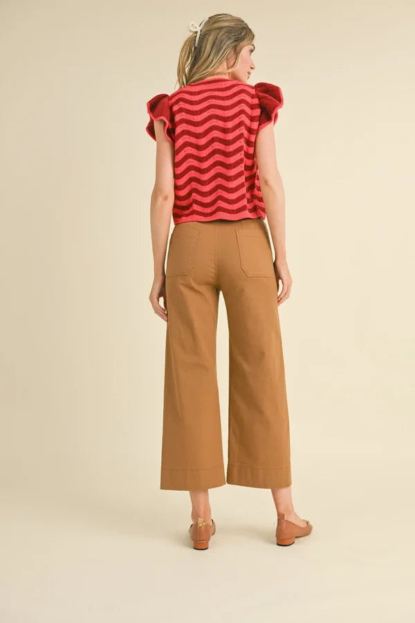 High Waist Cropped Wide Leg Pants