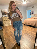 High Rise Paper Bag Mom Jeans w/ Elastic Band