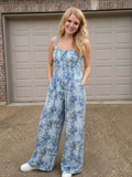 Flower Print Sleeveless Jumpsuit