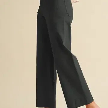High Waist Cropped Wide Leg Pants