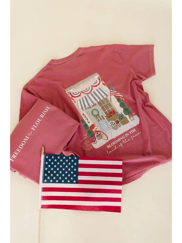 Graphic T- Blooming In The Land Of the Free